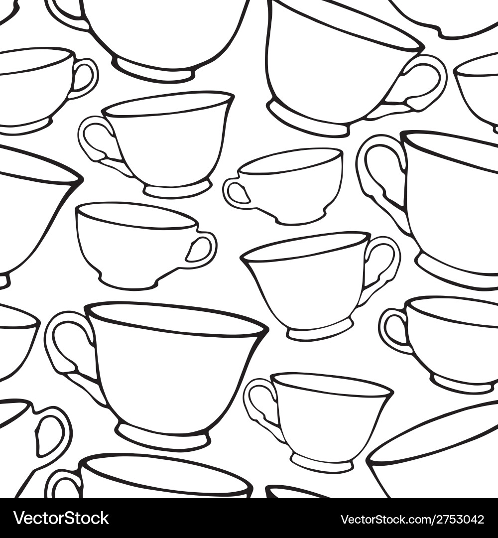 Seamless pattern with cups Vector Image