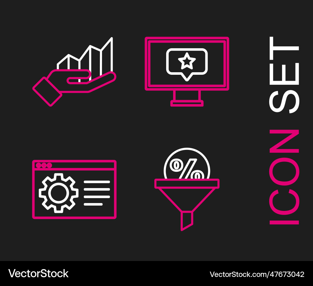 Set line lead management browser setting monitor Set line lead management browser setting monitor vector image