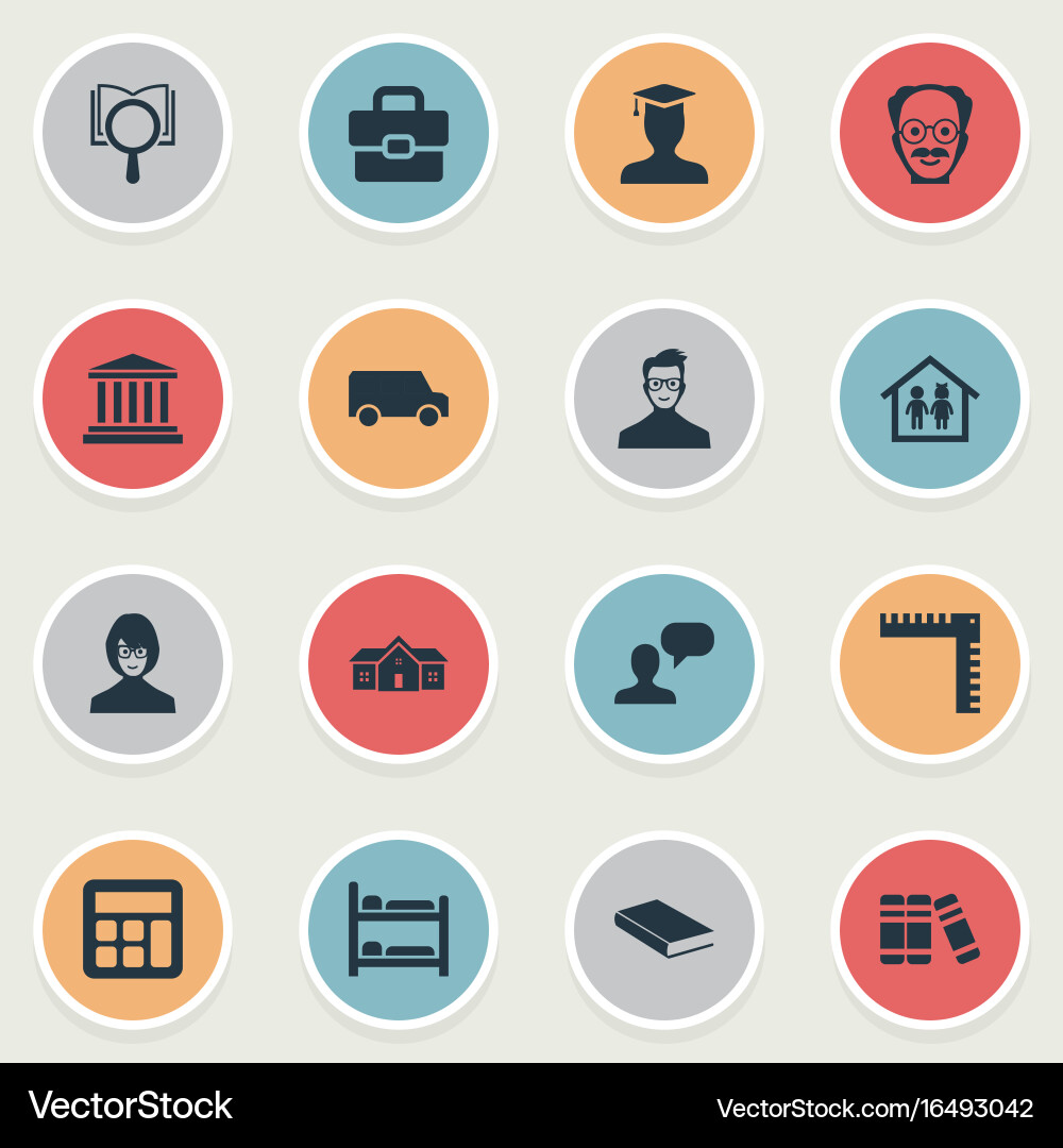 Set of simple knowledge icons vector image