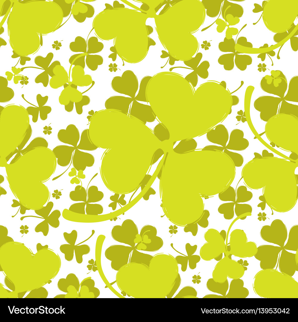 Spring pattern with green clover vector image