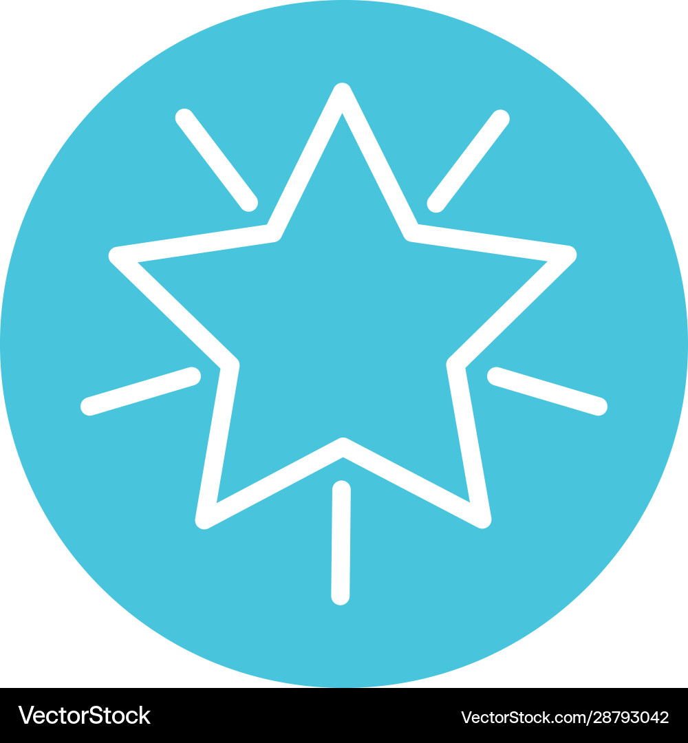 Star five pointed block style icon vector image