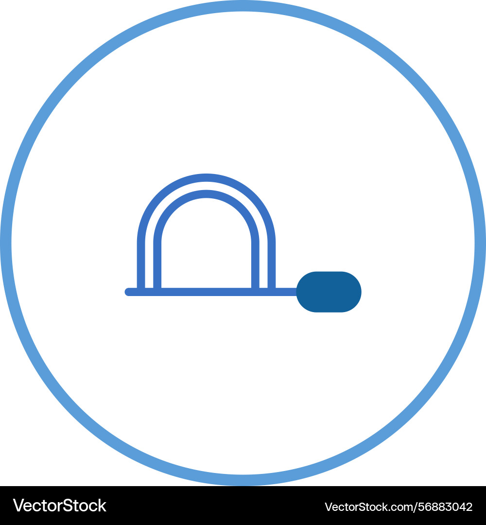 Stylish minimal archway with button accent inside vector image
