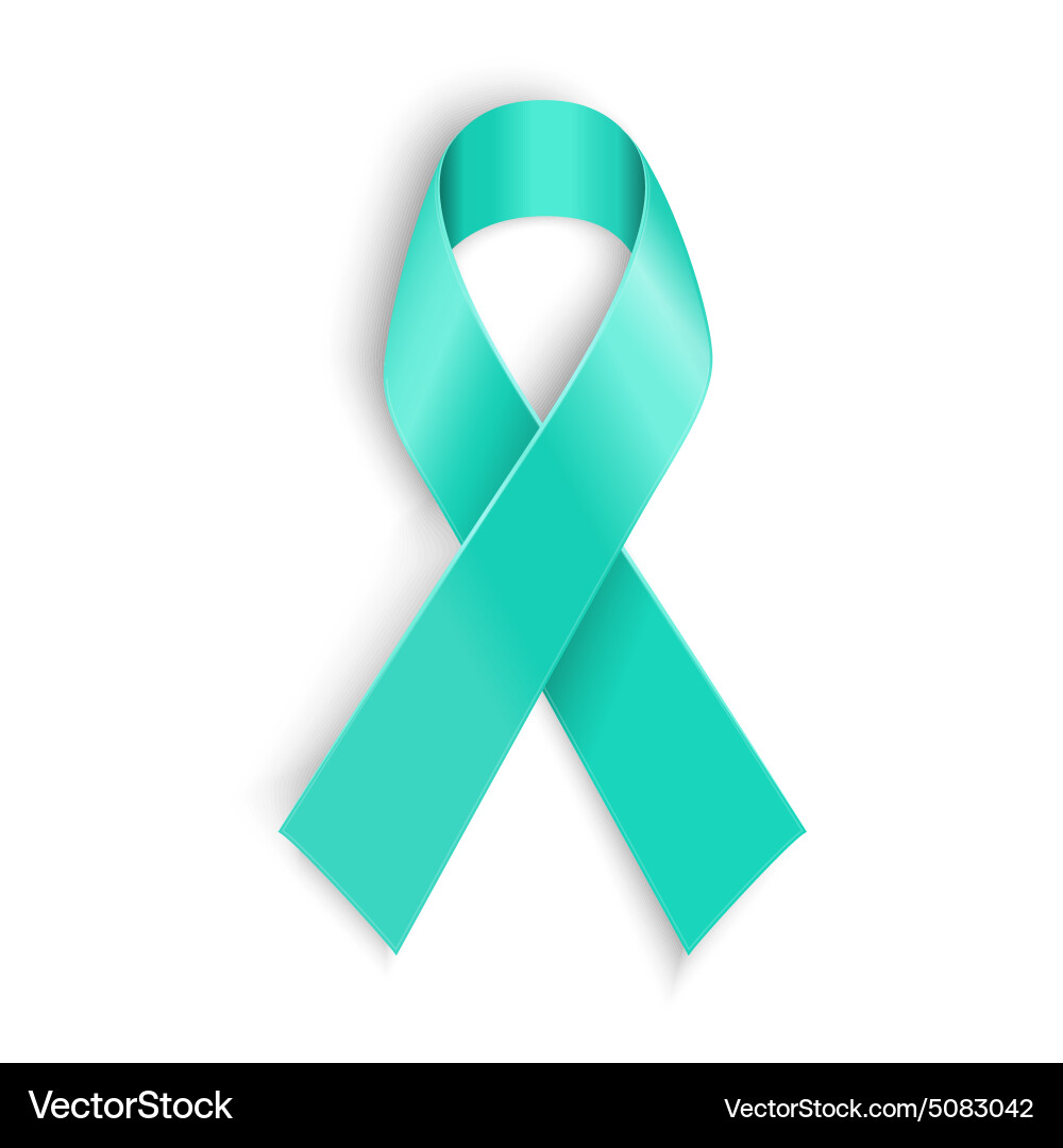Teal Ribbon Symbol Vector Image