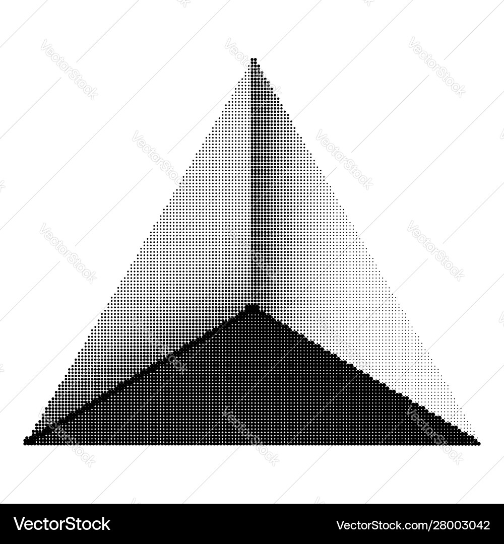 Triangle halftone pattern set dots dotted Triangle halftone pattern set dots dotted vector image