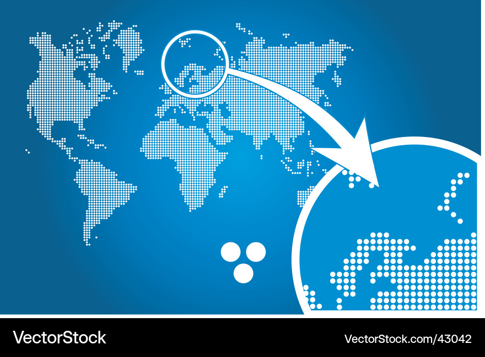 World Map Circle Pattern Vector Image