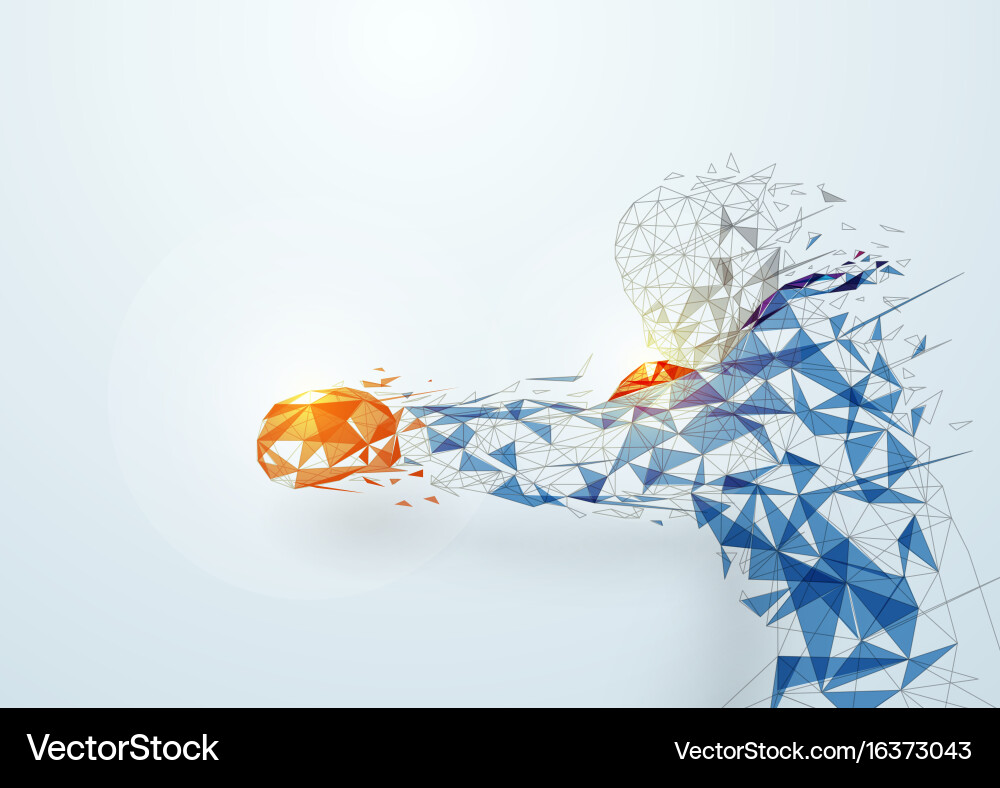 Abstract low polygon box wireframe mesh on soft vector image