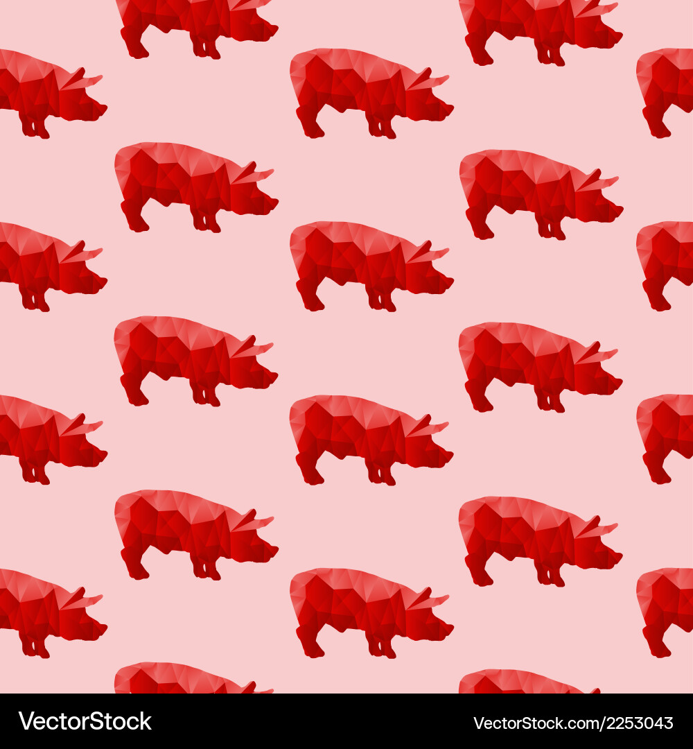 Abstract triangular pig vector image