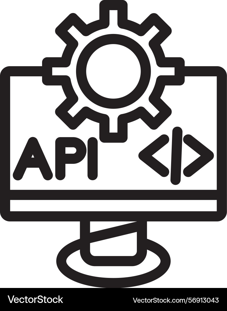 Api linear style icon design Vector Image