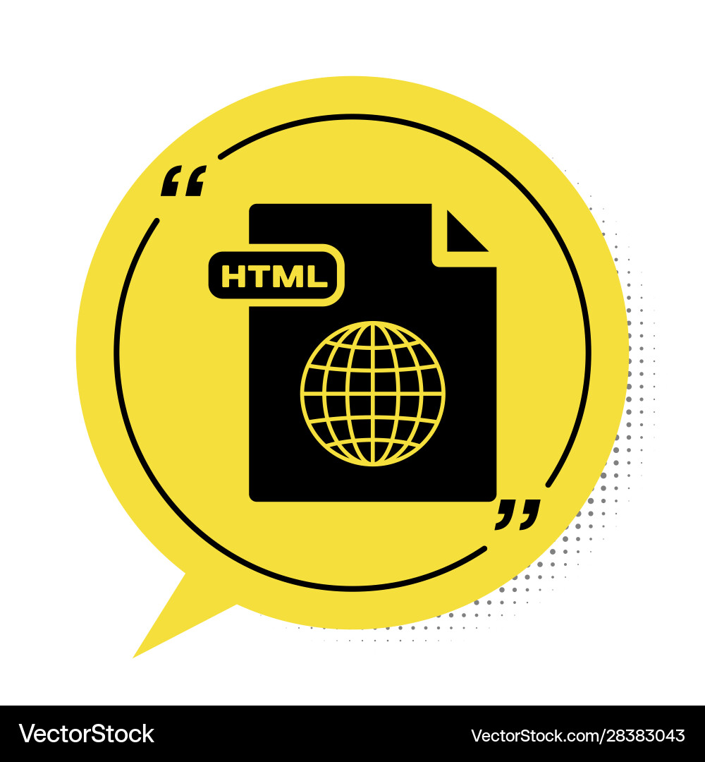 Black html file document download button Black html file document download button vector image