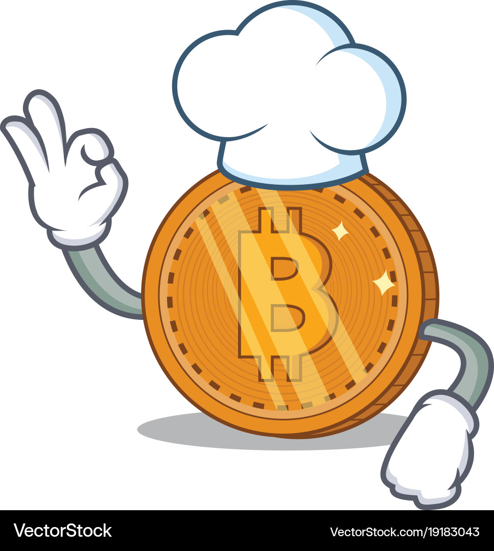 Chef bitcoin coin character cartoon – Royalty-Free Vector | VectorStock