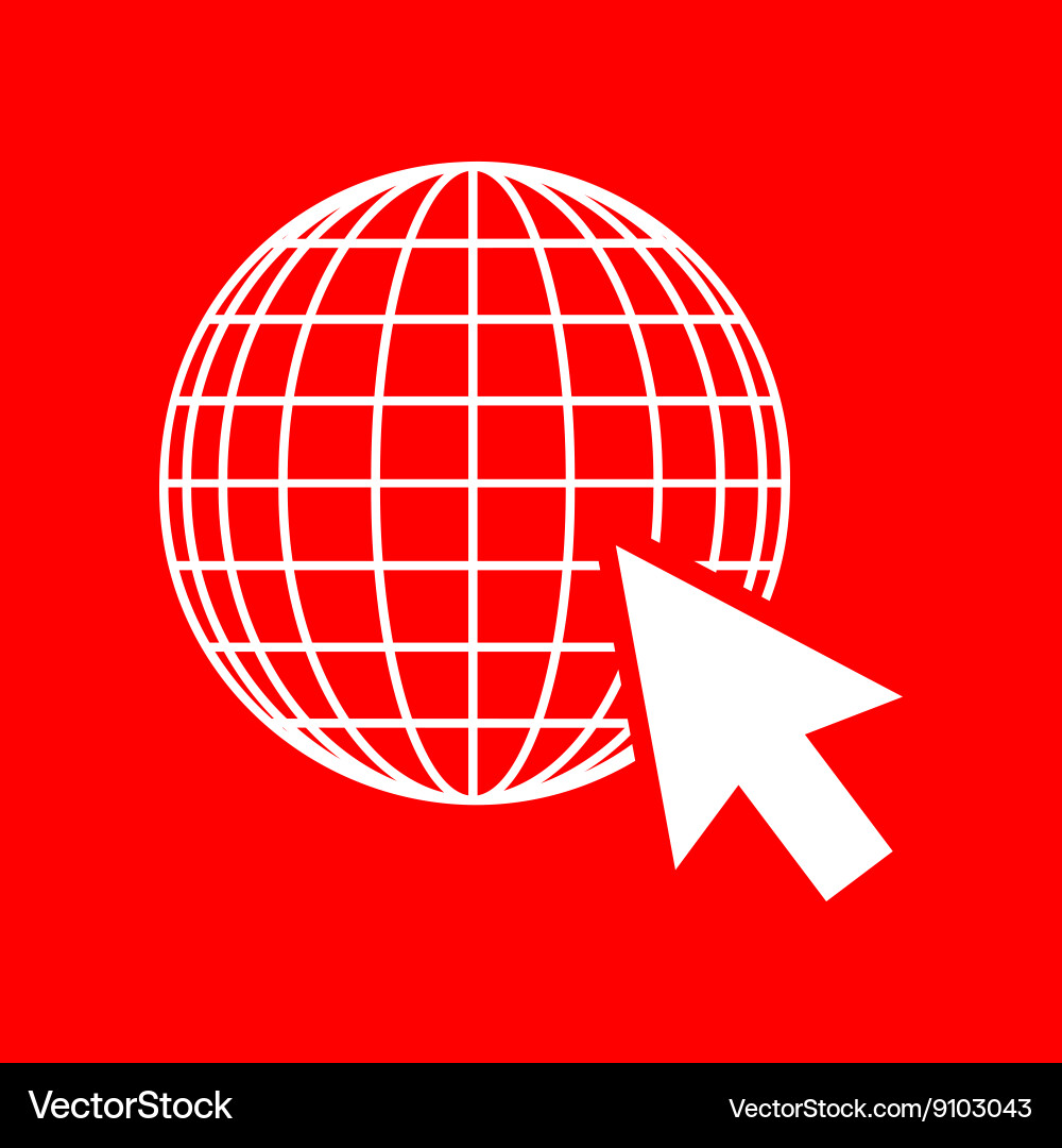 Earth globe with cursor Vector Image