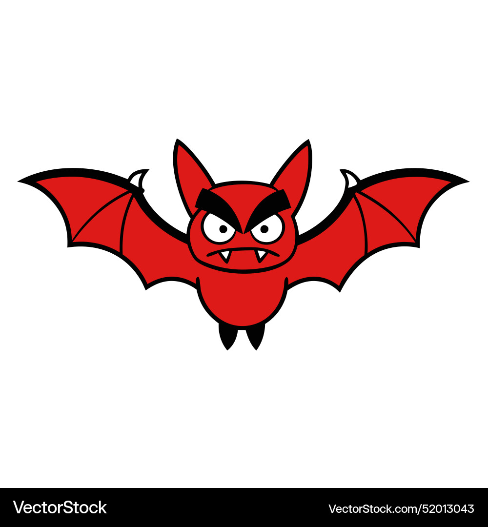 Galapagos red bat angry icon Royalty Free Vector Image