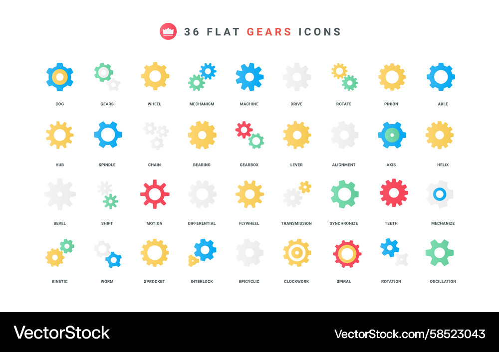 Gear Wheels Factory Machine Vector Image