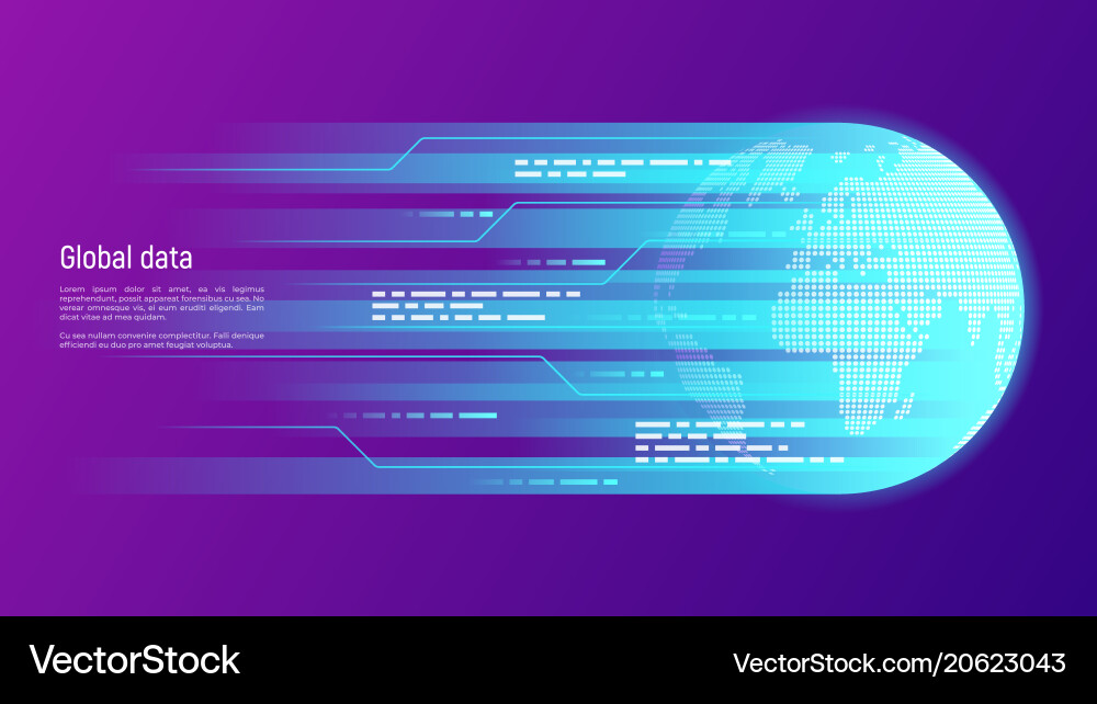 Global Data Network Technology vector image