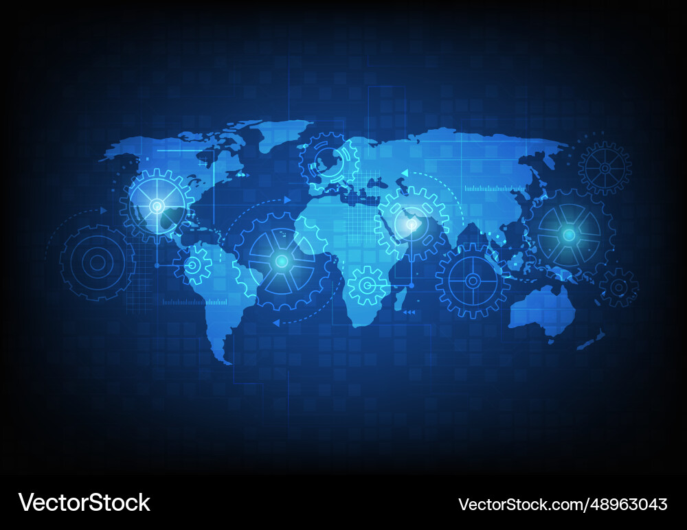 Global network connection world map point Vector Image