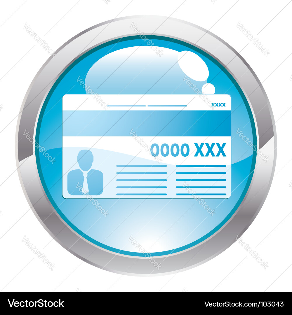 Gloss button with credit card Vector Image
