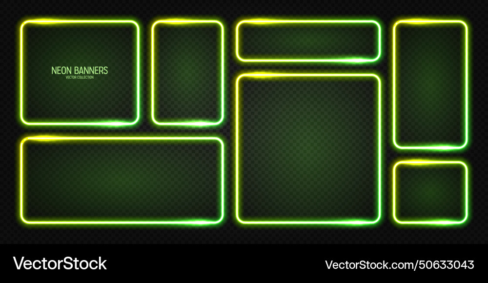 Glowing Neon Banner beleuchtet bunten Quadrat Glowing Neon Banner beleuchtet bunten Quadrat vektorbild