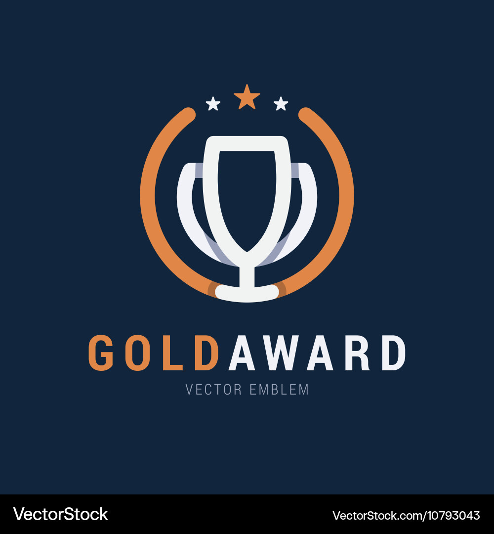 Gold Award Badge Vector Image