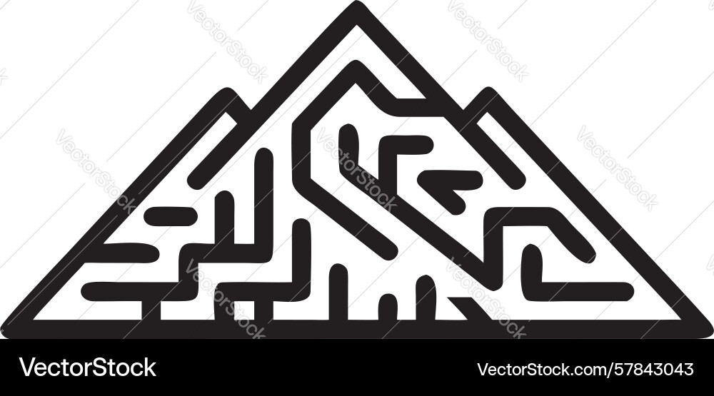 Intricate mountain maze path design generative ai Vector Image