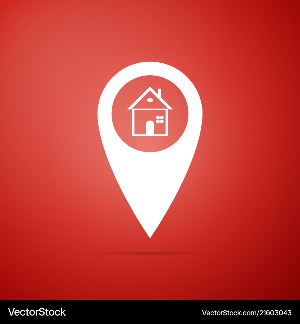 Map pointer with house icon home location marker Vector Image