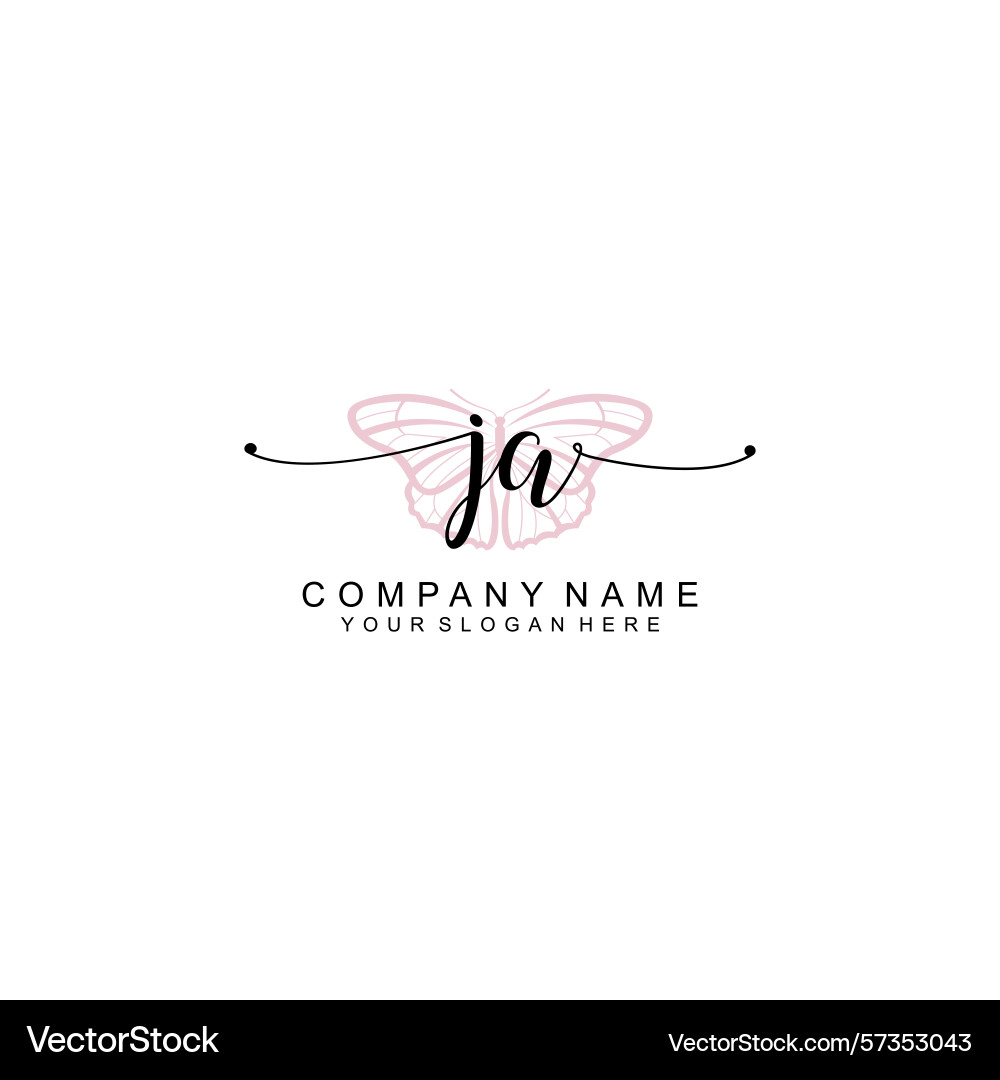 Minimalist handwritten ja initial logos with soft Minimalist handwritten ja initial logos with soft Vector Image