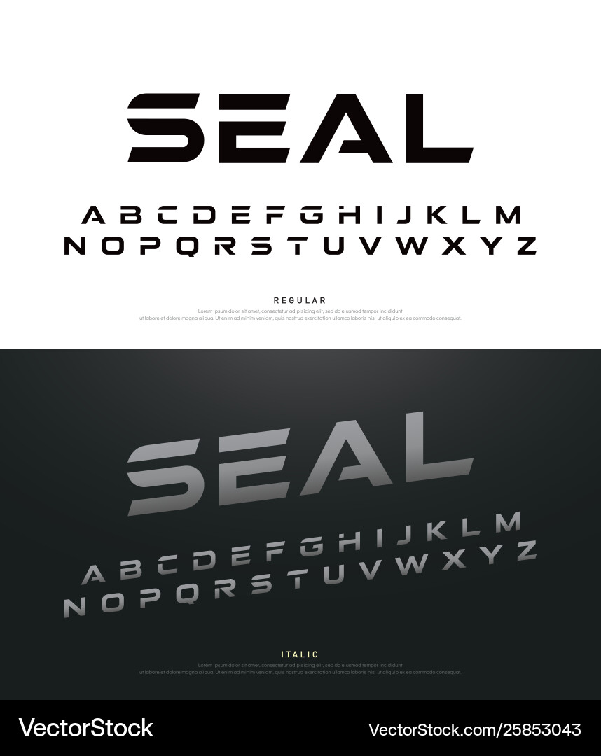 Modern Alphabet & Typography Font Set Vector Image