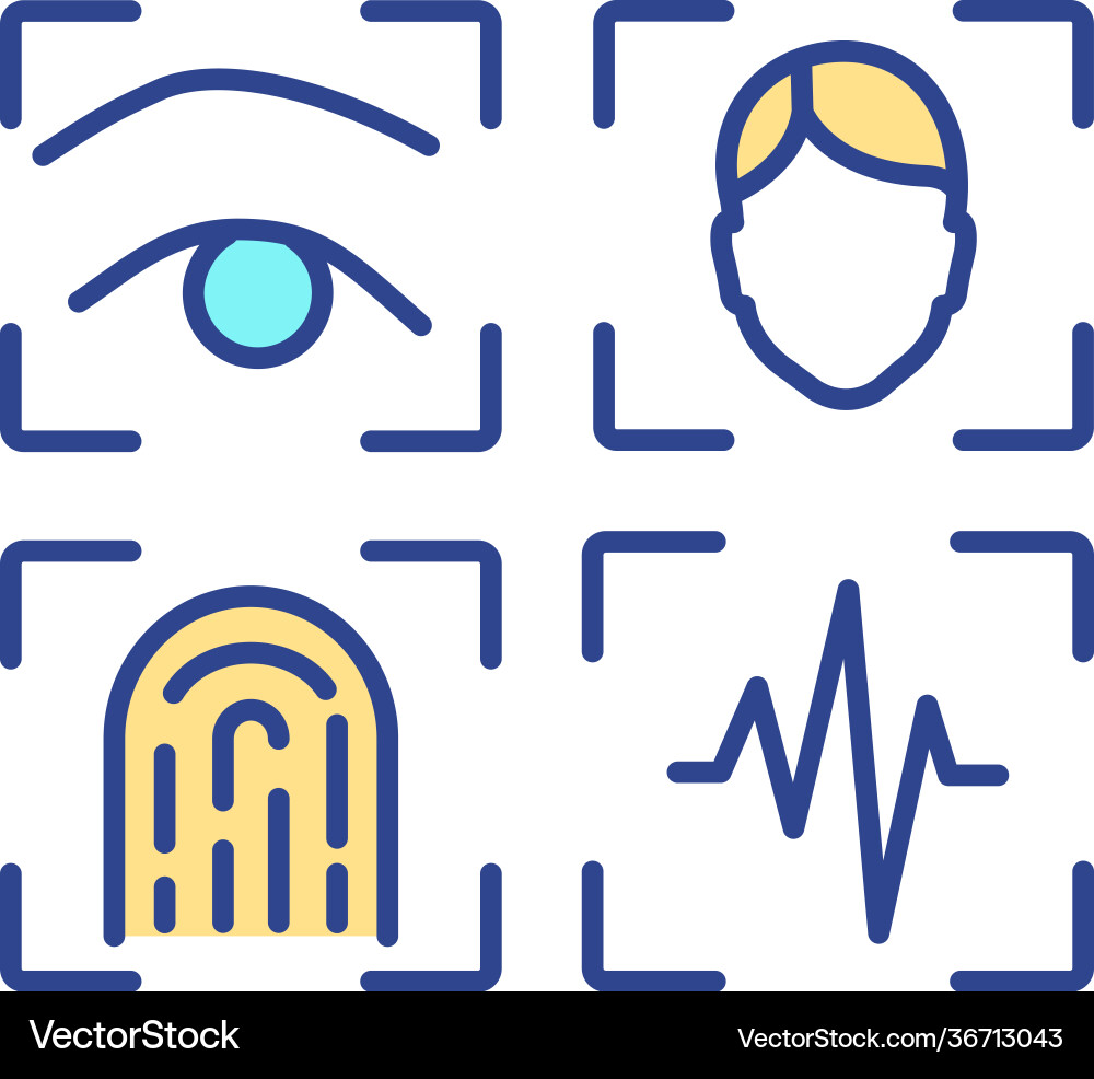 Morphological biometrics rgb color icon Morphological biometrics rgb color icon vector image