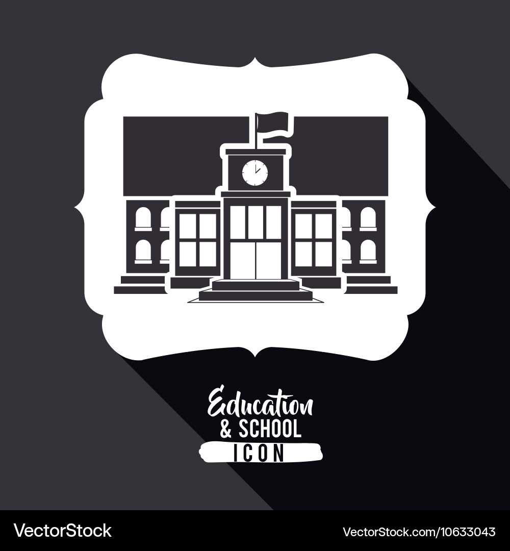 School building inside frame design Vector Image
