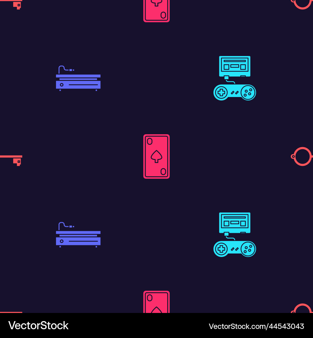 Set game console with joystick video vector image