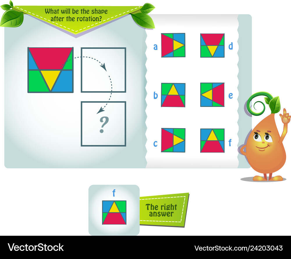 Shape Rotation Puzzle Game vector image