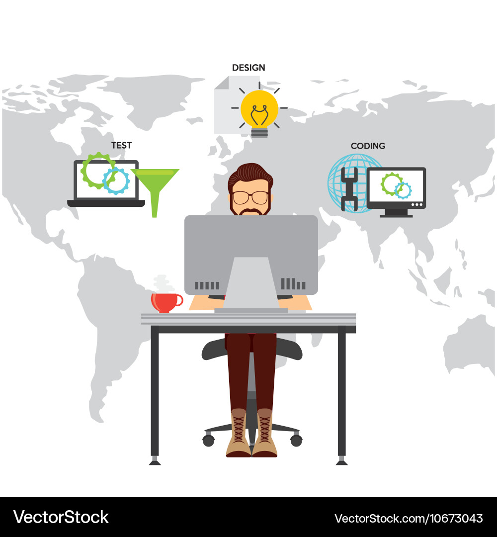Software developer and programmer vector image