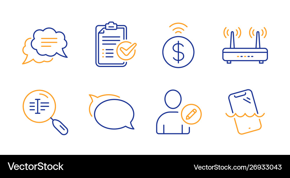 Talk bubble survey checklist and search text Talk bubble survey checklist and search text Vector Image