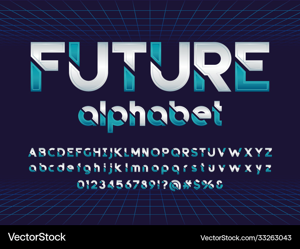 Tech font Tech font vector image