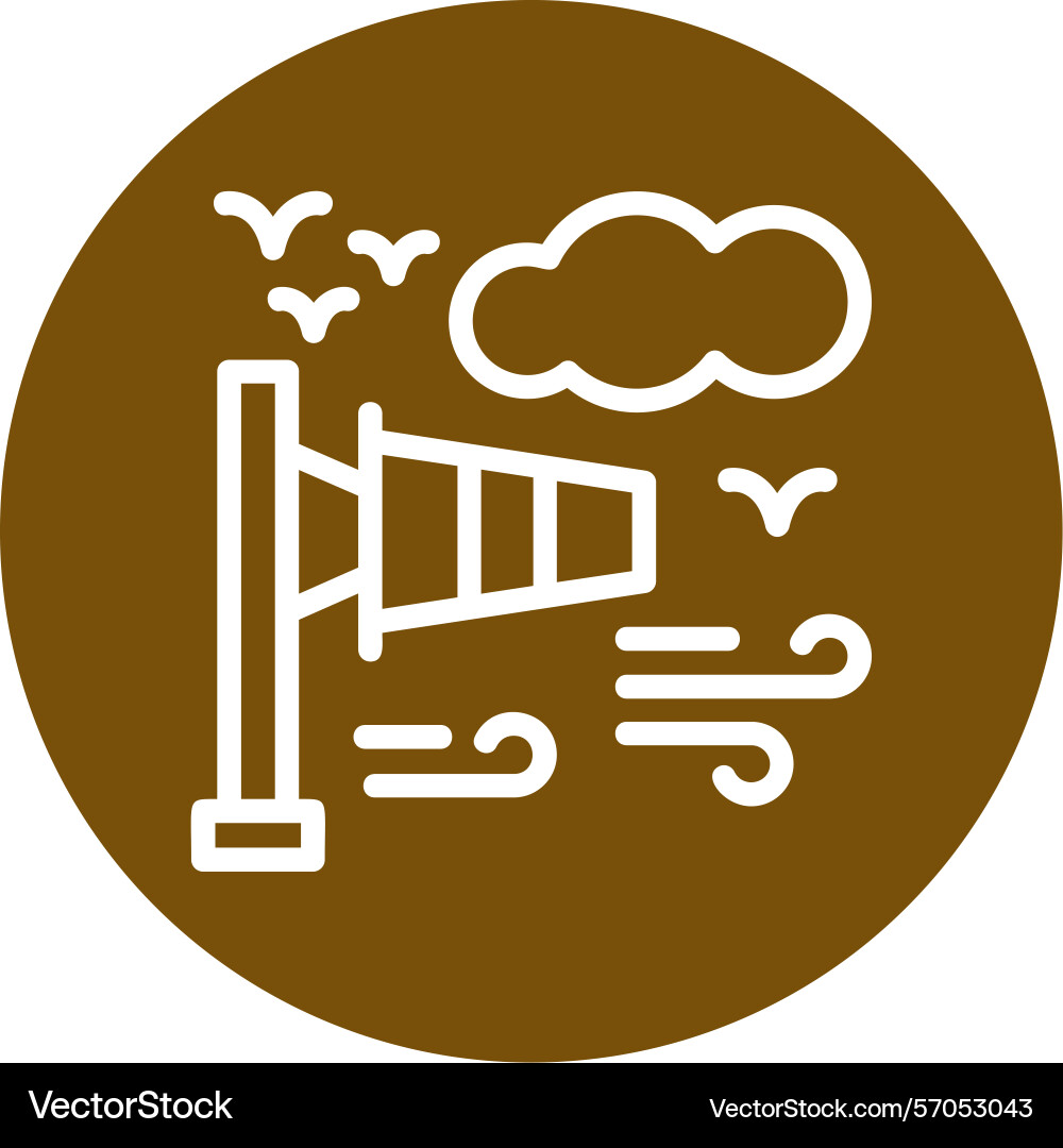 Windsock line circle style icon design Vector Image
