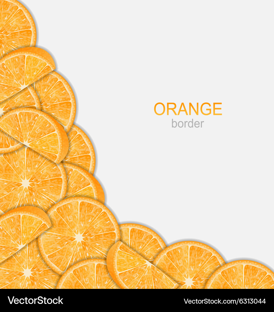 Abstract border with sliced oranges vector image