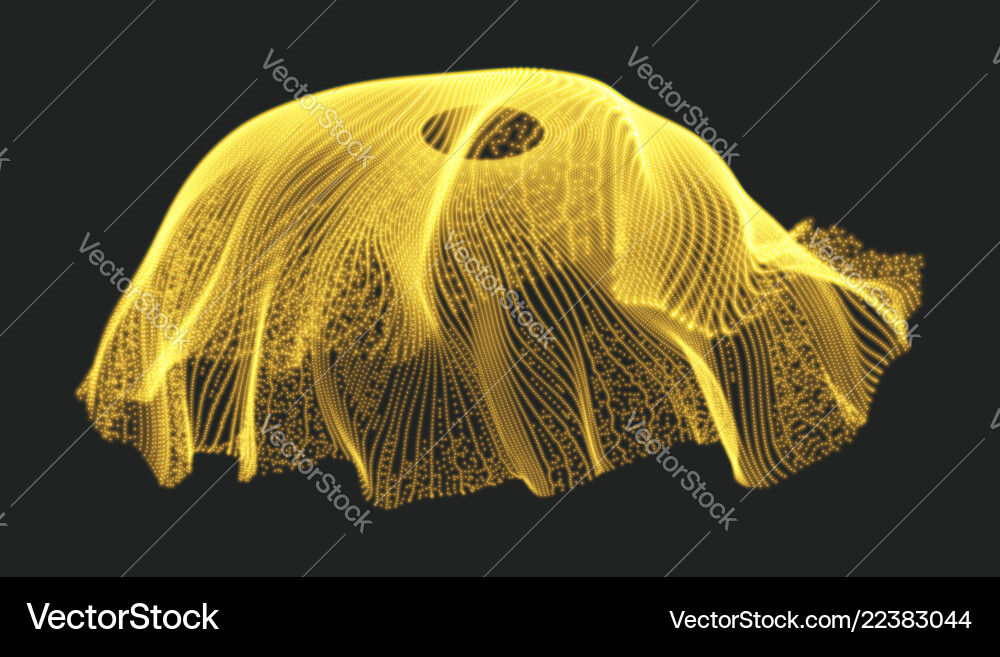 Array with dynamic particles 3d technology style Array with dynamic particles 3d technology style Vector Image