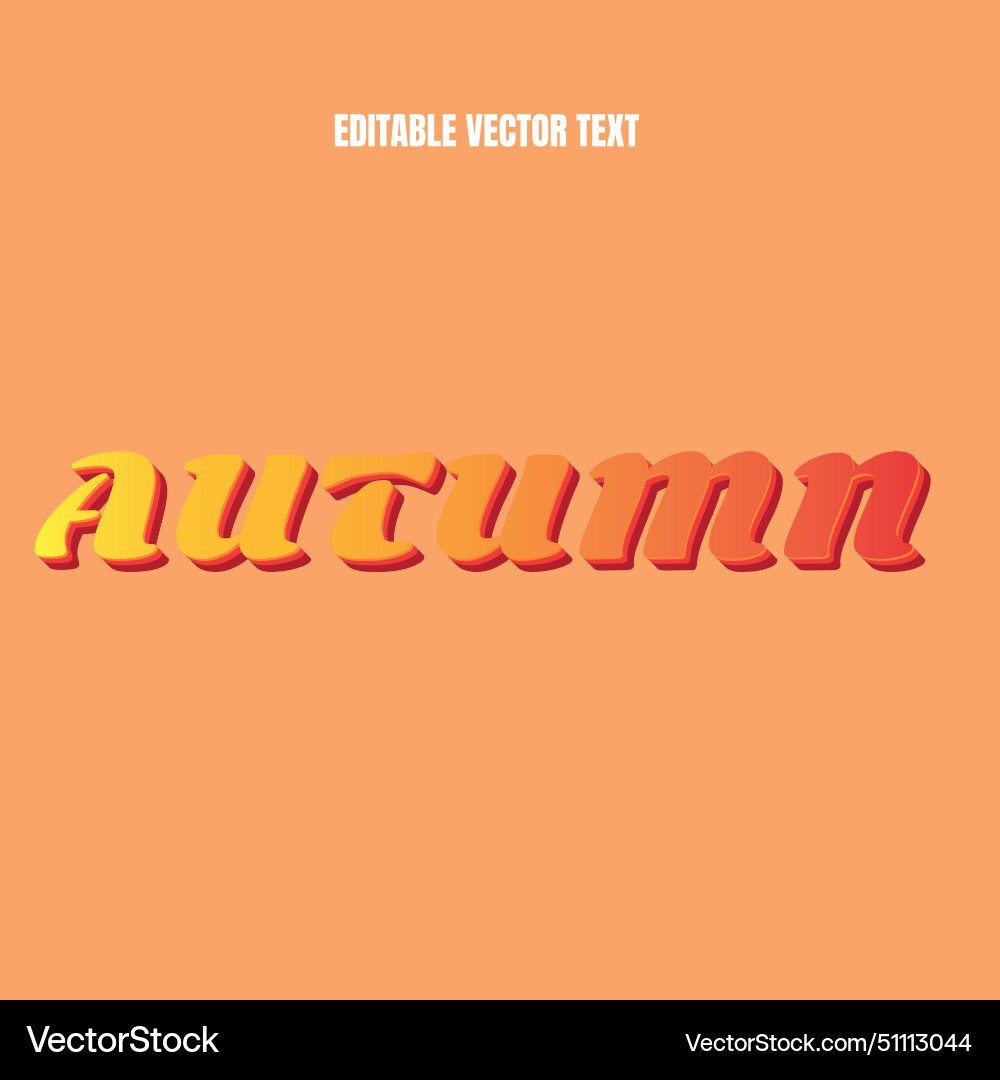 Autumn editable text effect Vector Image
