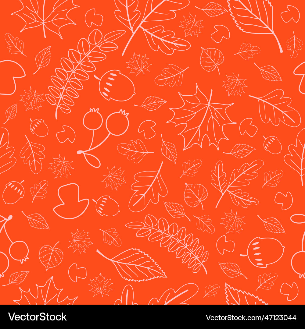Autumn seamless pattern with elements of Vector Image