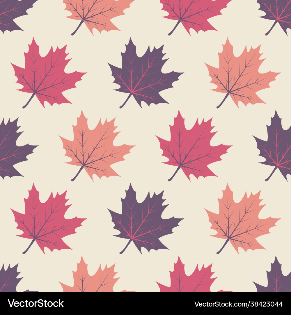 Autumn seamless pattern with maple leaves Autumn seamless pattern with maple leaves vector image