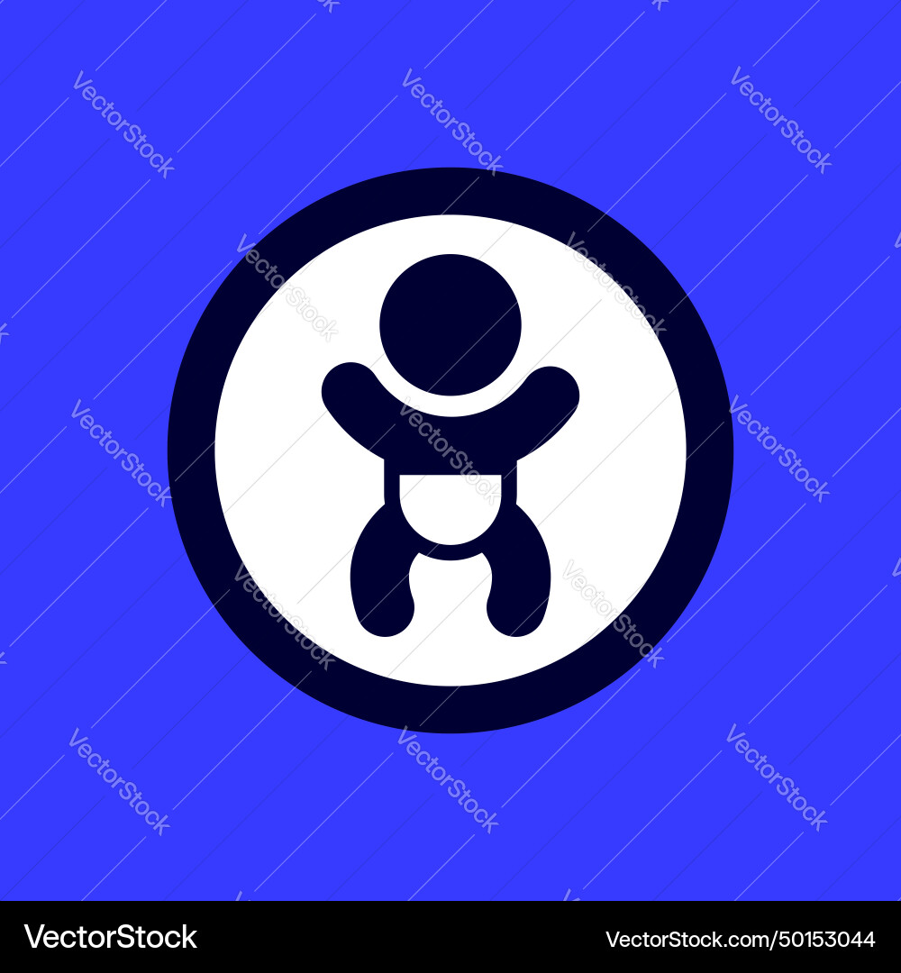 Baby changing table here wc icon in a simple style vector image