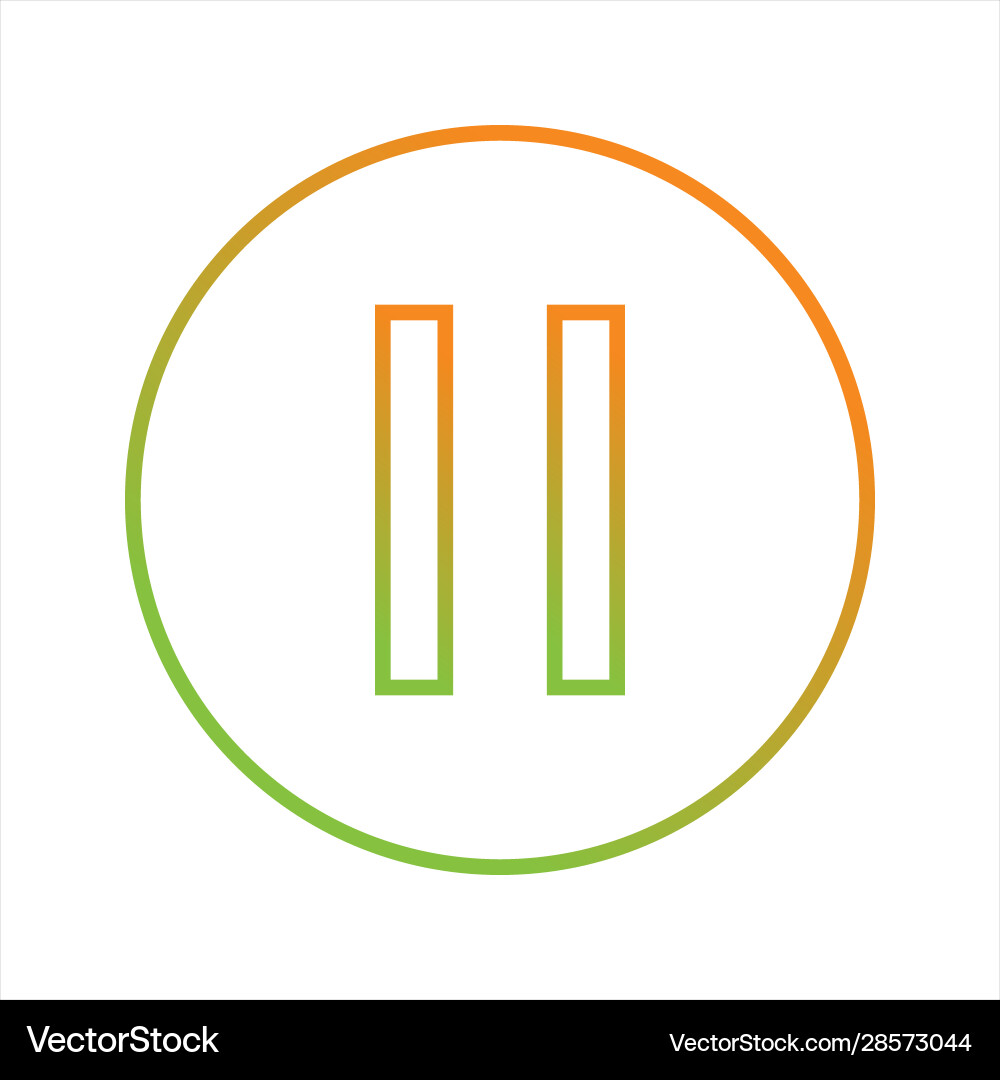 Beautiful pause button line icon Vector Image