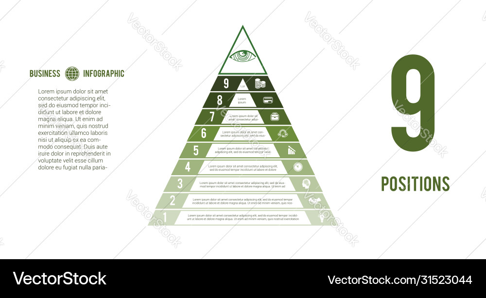 Business process infographic template pyramid Vector Image