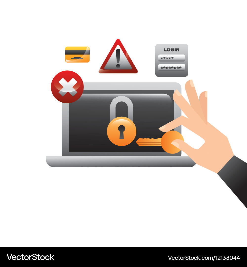 Cyber security design vector image