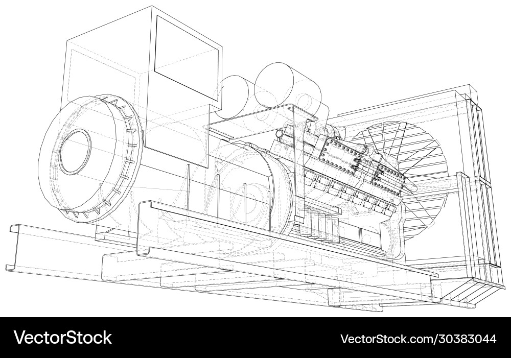 Dieselgeneratoreinheit für die Fabrik der Schichten Dieselgeneratoreinheit für die Fabrik der Schichten vektorbild