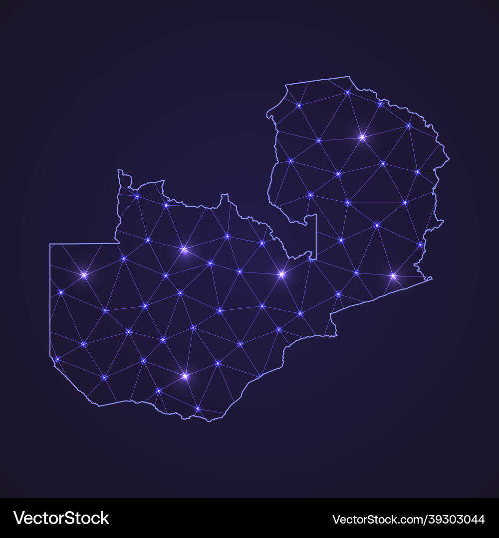 Digital network map of zambia abstract connect Digital network map of zambia abstract connect Vector Image