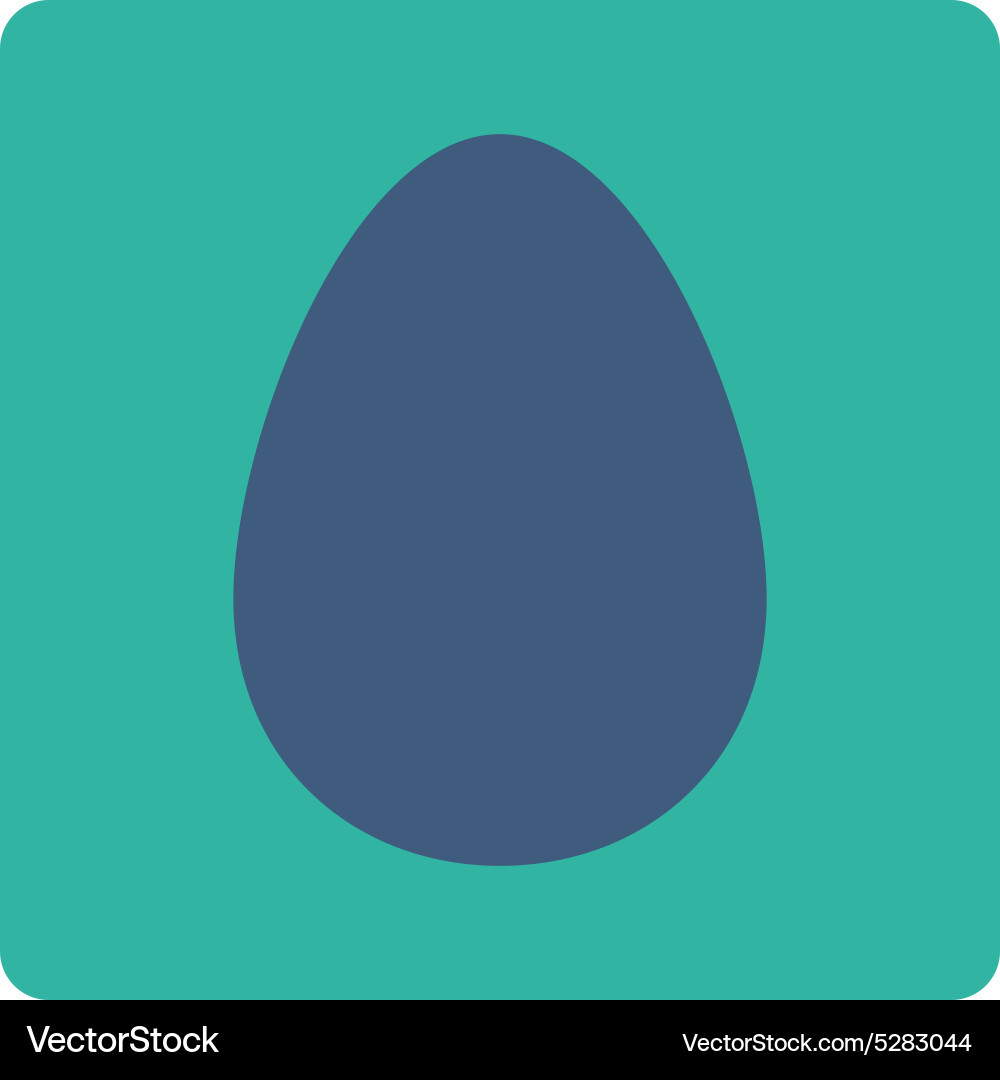 Egg flat cobalt and cyan colors rounded button Vector Image