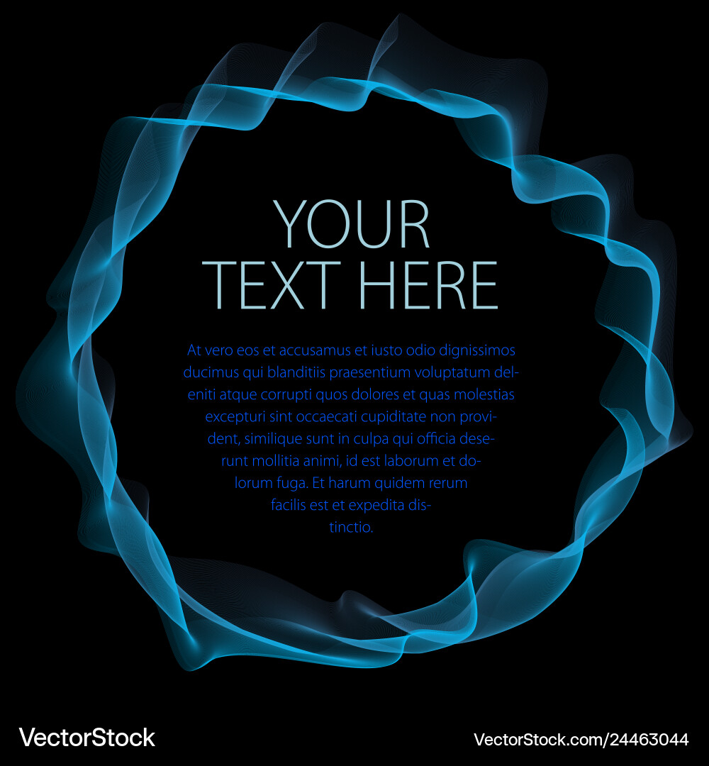 Flowing smooth linear frame in a shape of circle Flowing smooth linear frame in a shape of circle vector image