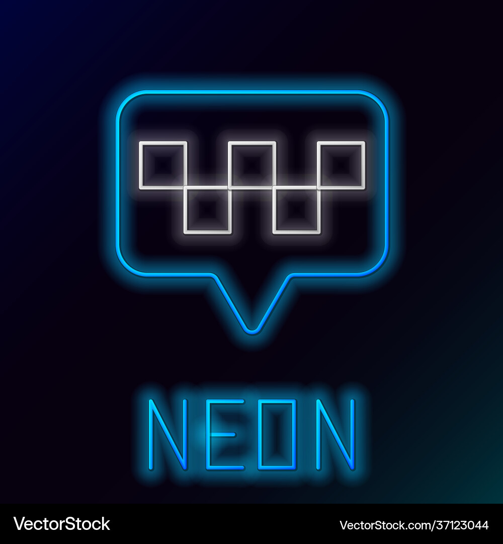 Glowing neon line map pointer with taxi icon Glowing neon line map pointer with taxi icon vector image