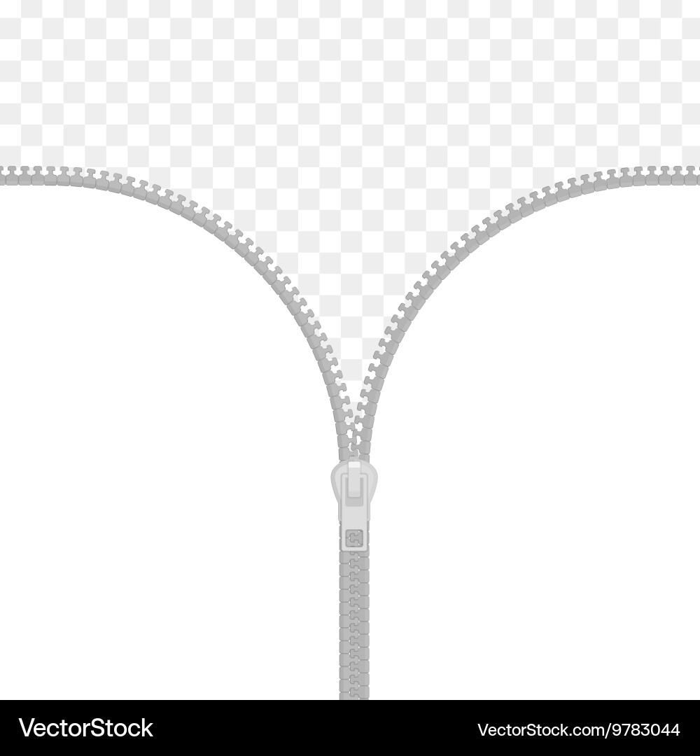 Isolated Zipper on Transparent Background vector image