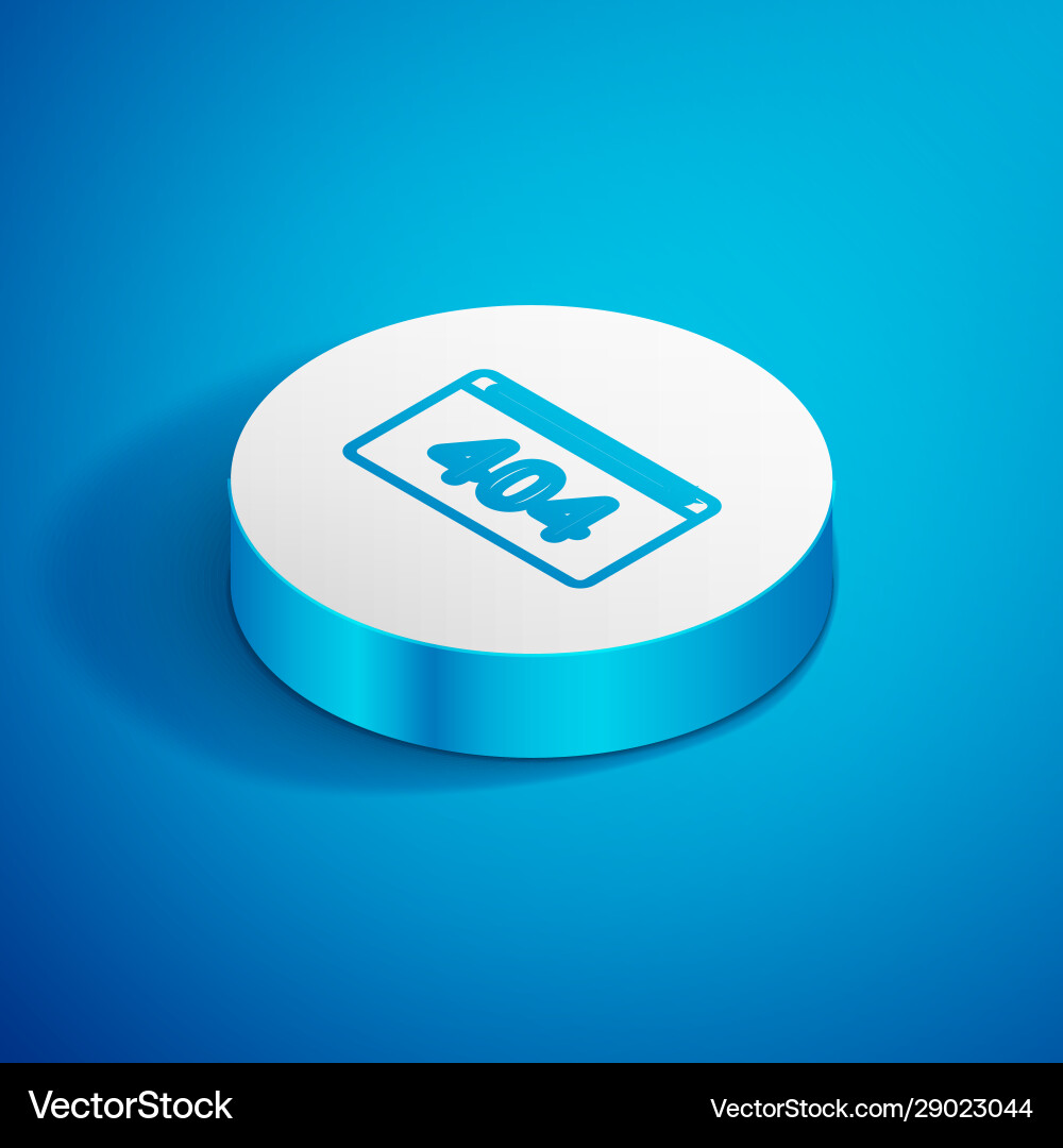 Isometric line page with a 404 error icon isolated Isometric line page with a 404 error icon isolated vector image